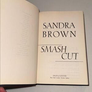 Smash Cut Hardcover by Sandra Brown